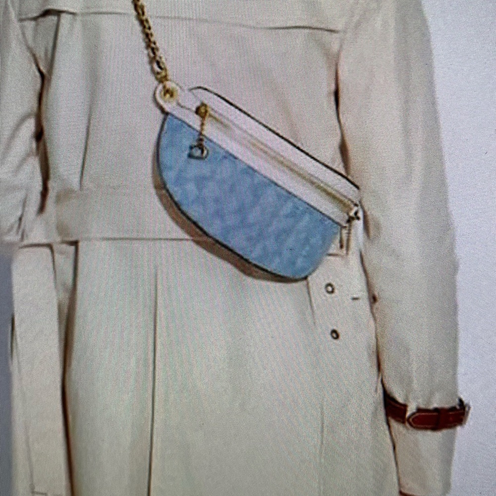 Coach Chain Belt Bag In Signature Chambray With Quilt… Gem